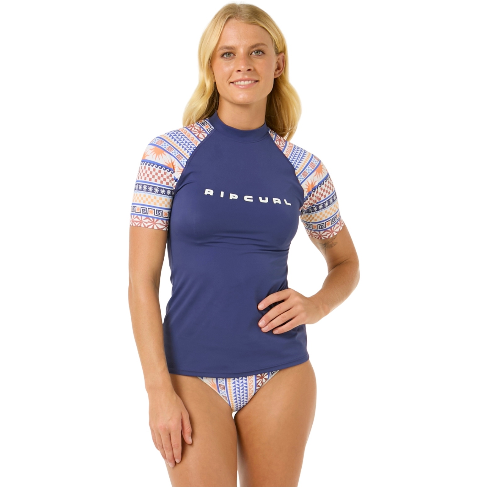 Rip Curl Frauen 2025 San Carlos Kurzarm-Lycra-Weste 17UWRV - Dark Blue